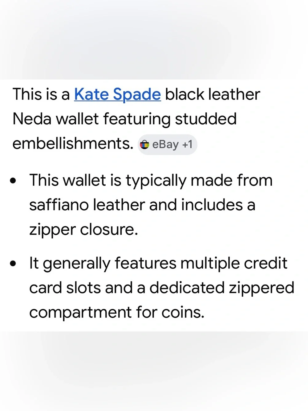 Kate Spade black leather studded long wallet